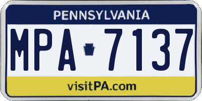PA license plate MPA7137