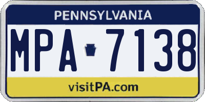 PA license plate MPA7138