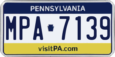 PA license plate MPA7139