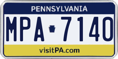 PA license plate MPA7140