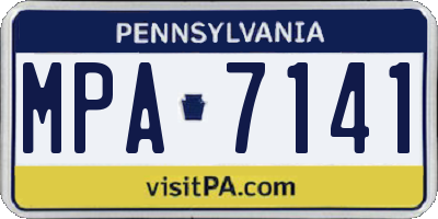 PA license plate MPA7141