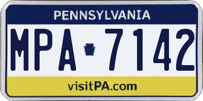 PA license plate MPA7142