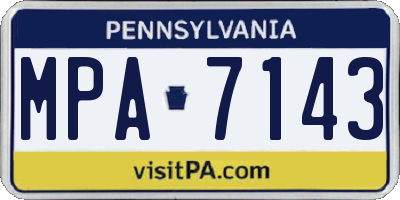 PA license plate MPA7143