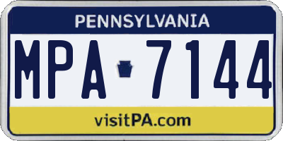 PA license plate MPA7144