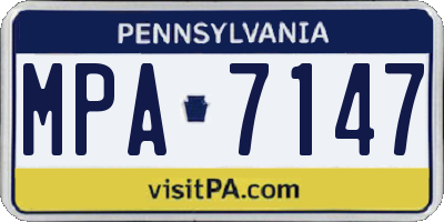 PA license plate MPA7147