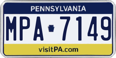 PA license plate MPA7149