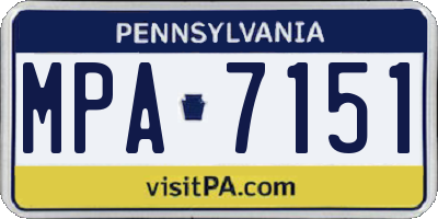PA license plate MPA7151