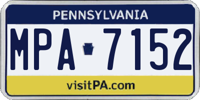 PA license plate MPA7152