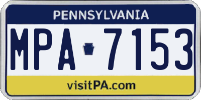 PA license plate MPA7153