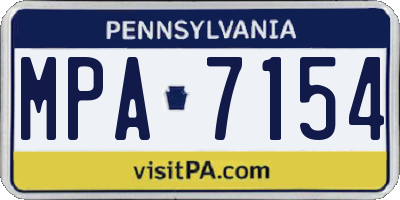 PA license plate MPA7154