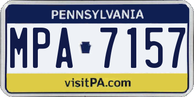 PA license plate MPA7157