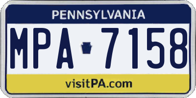 PA license plate MPA7158