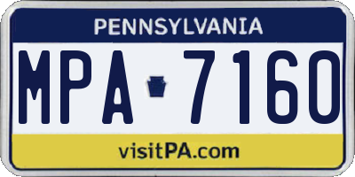 PA license plate MPA7160