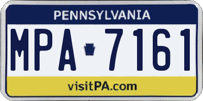 PA license plate MPA7161