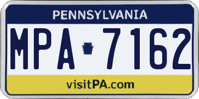 PA license plate MPA7162
