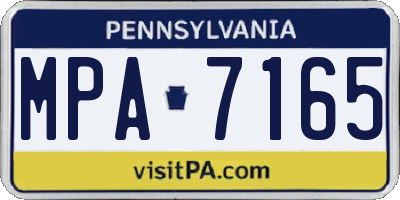 PA license plate MPA7165