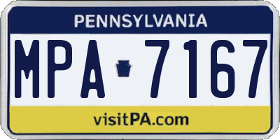 PA license plate MPA7167