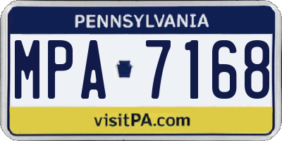 PA license plate MPA7168
