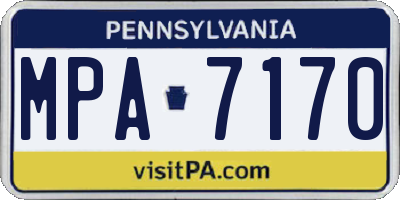 PA license plate MPA7170