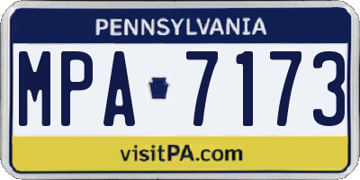 PA license plate MPA7173