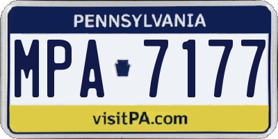 PA license plate MPA7177