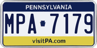 PA license plate MPA7179