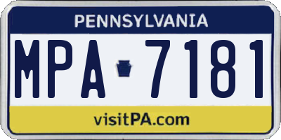 PA license plate MPA7181