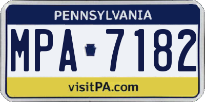 PA license plate MPA7182