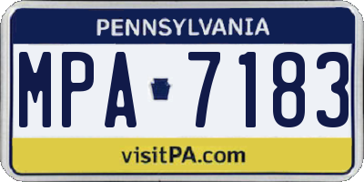 PA license plate MPA7183
