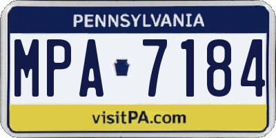PA license plate MPA7184