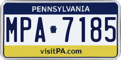 PA license plate MPA7185