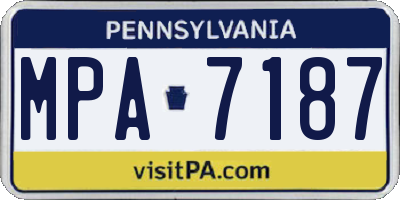 PA license plate MPA7187