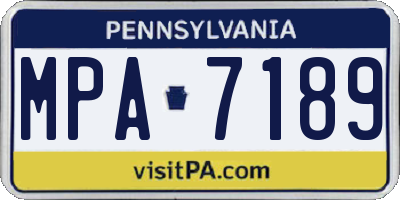 PA license plate MPA7189