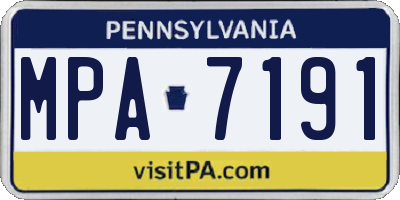 PA license plate MPA7191