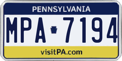 PA license plate MPA7194