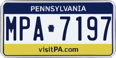 PA license plate MPA7197