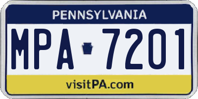 PA license plate MPA7201