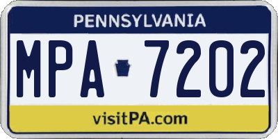 PA license plate MPA7202