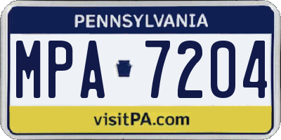 PA license plate MPA7204