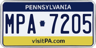 PA license plate MPA7205