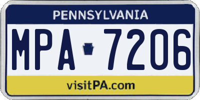 PA license plate MPA7206