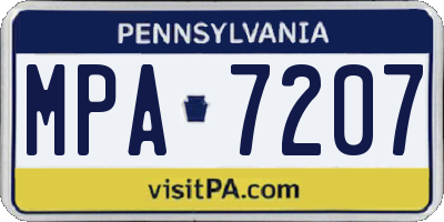 PA license plate MPA7207