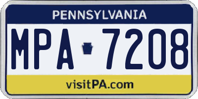 PA license plate MPA7208