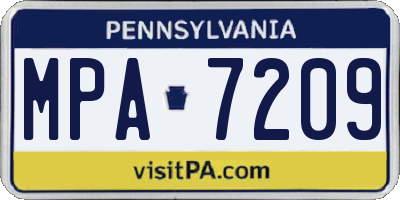 PA license plate MPA7209