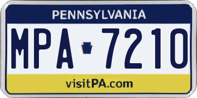 PA license plate MPA7210