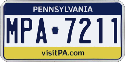 PA license plate MPA7211
