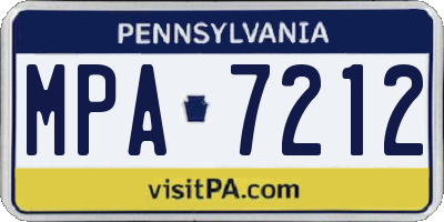 PA license plate MPA7212