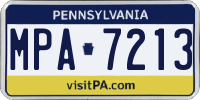 PA license plate MPA7213