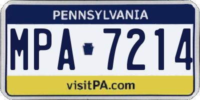 PA license plate MPA7214