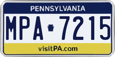 PA license plate MPA7215